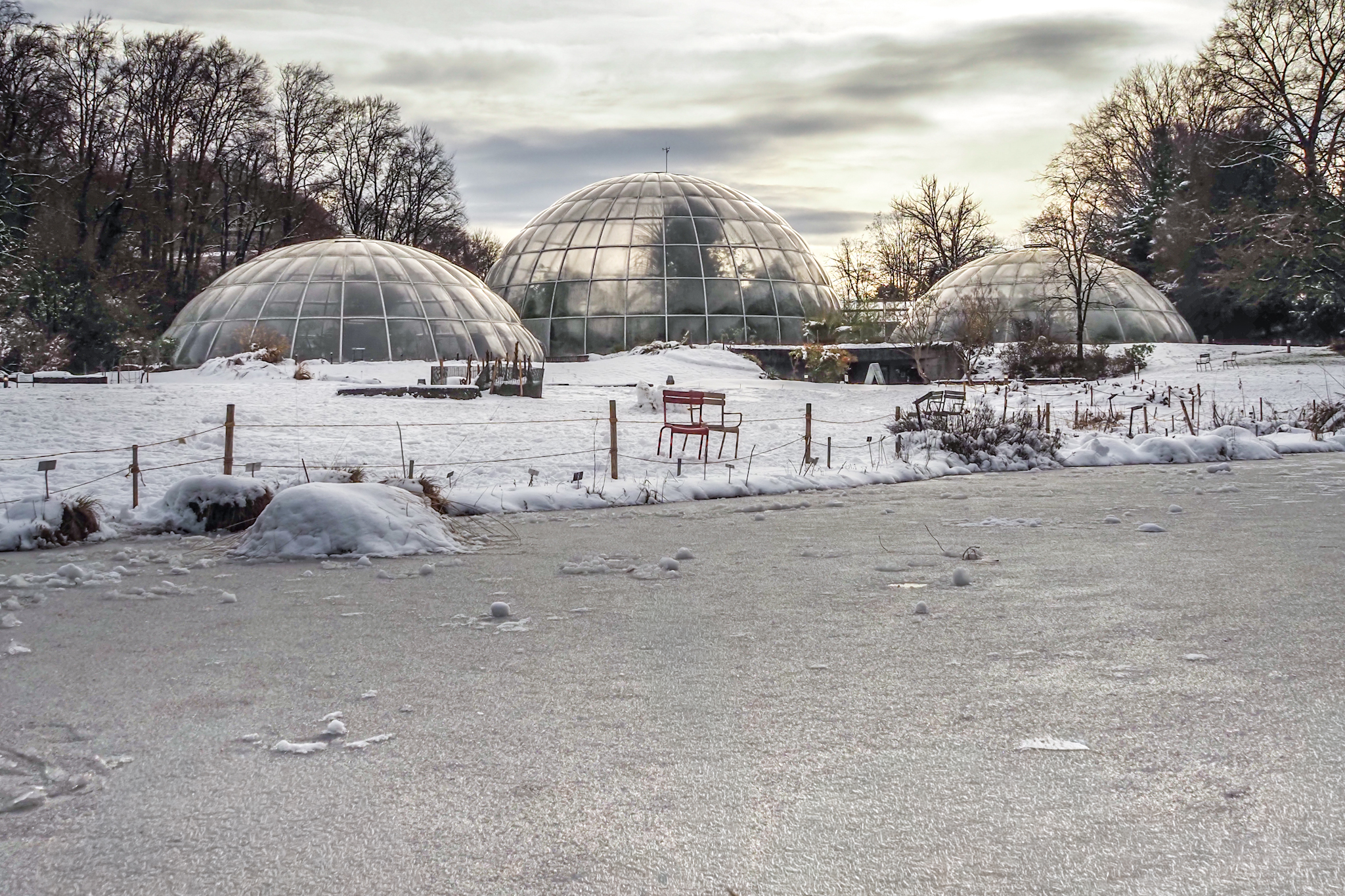 Tropenhaeuser im Januar